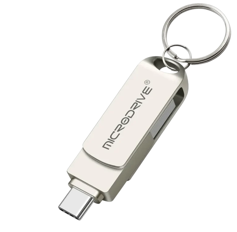 Флешка USB 2в1 MicroDrive 64GB Type-C USB 3.0 Silver (1921148449)