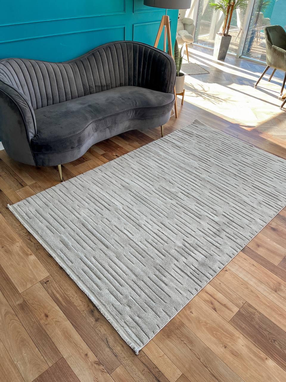 Ковер однотонный 150x230 см Сірий