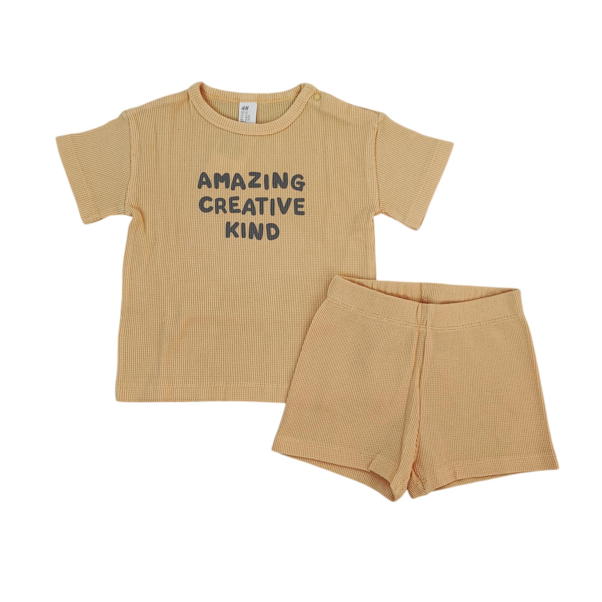 Комплект дитячий літній шорти та футболка для хлопчика H&M 92 см Жовтий (250122074)