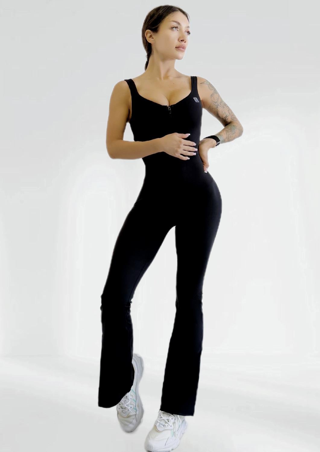 Комбинезон женский спортивный LILAFIT клеш L Черный (LFJ000046)