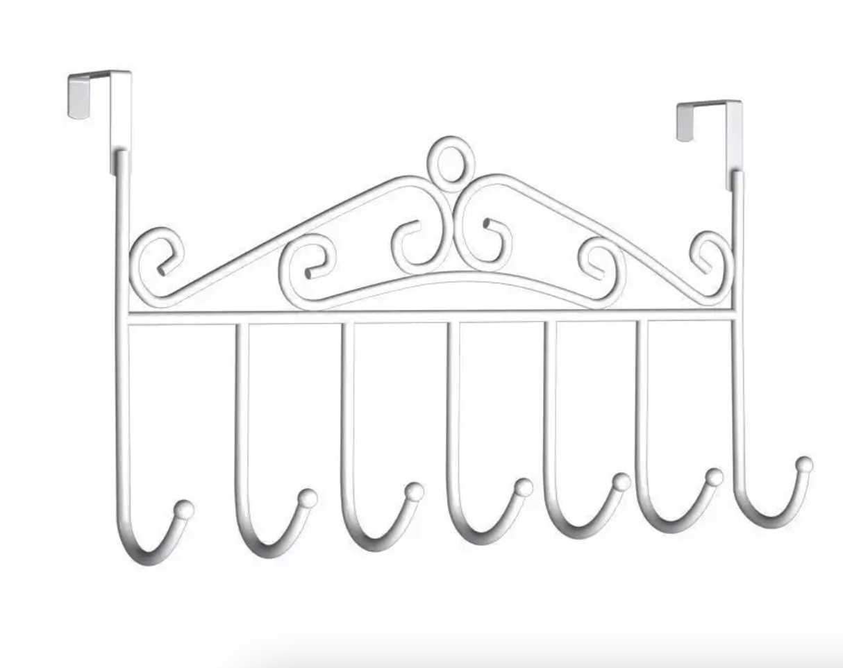 Вішак металевий на двері 7 гачків Білий (30821226)