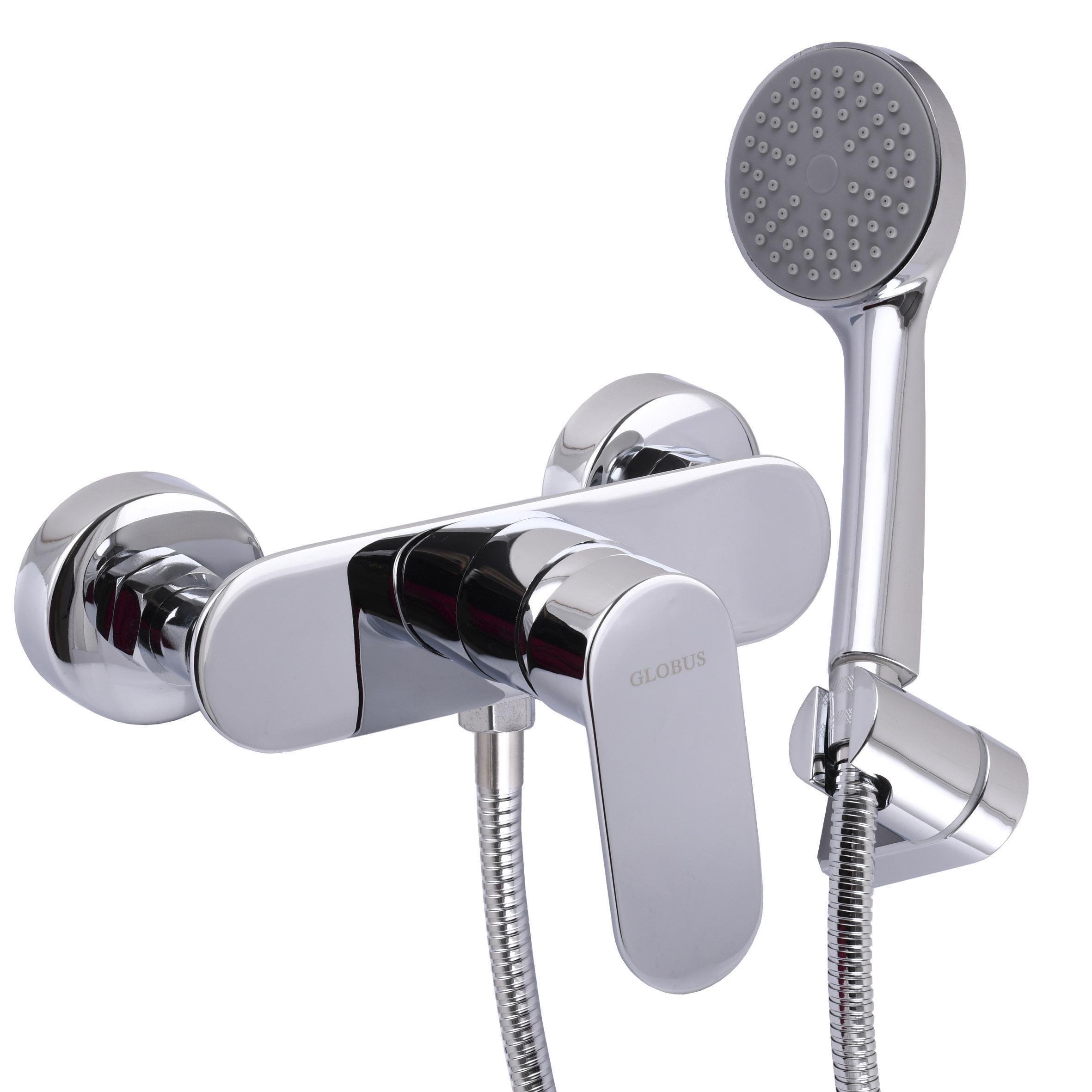 Смеситель для душа с душевым комплектом GLux Ontario GLO-0105N хром (18440)