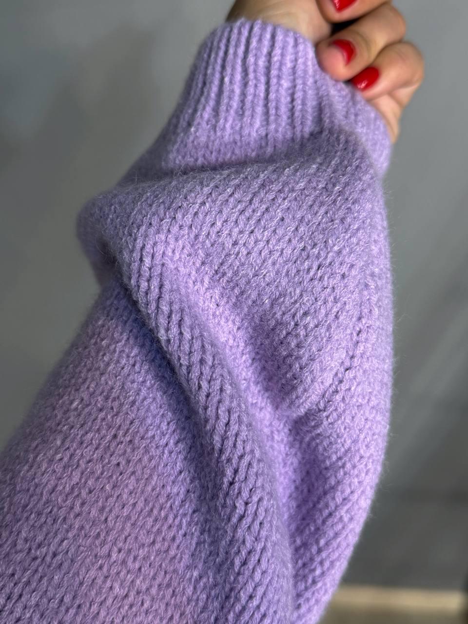 Светр жіночий Fancy Matinee 539 оверсайз однотонний OS Бузковий (5308) - фото 5