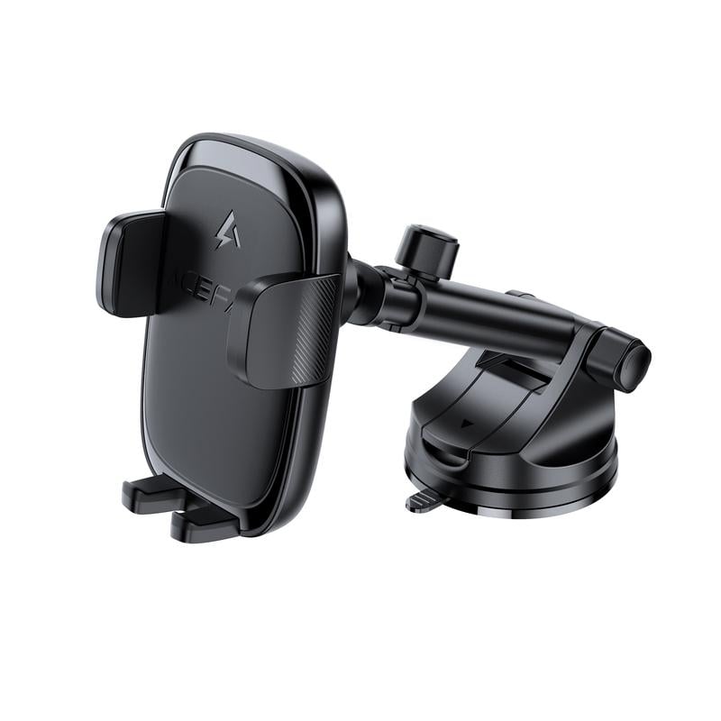 Держатель для телефонов в машину с БЗП Acefast D49 press-type wireless charging car holder for dashboard Black (24854)