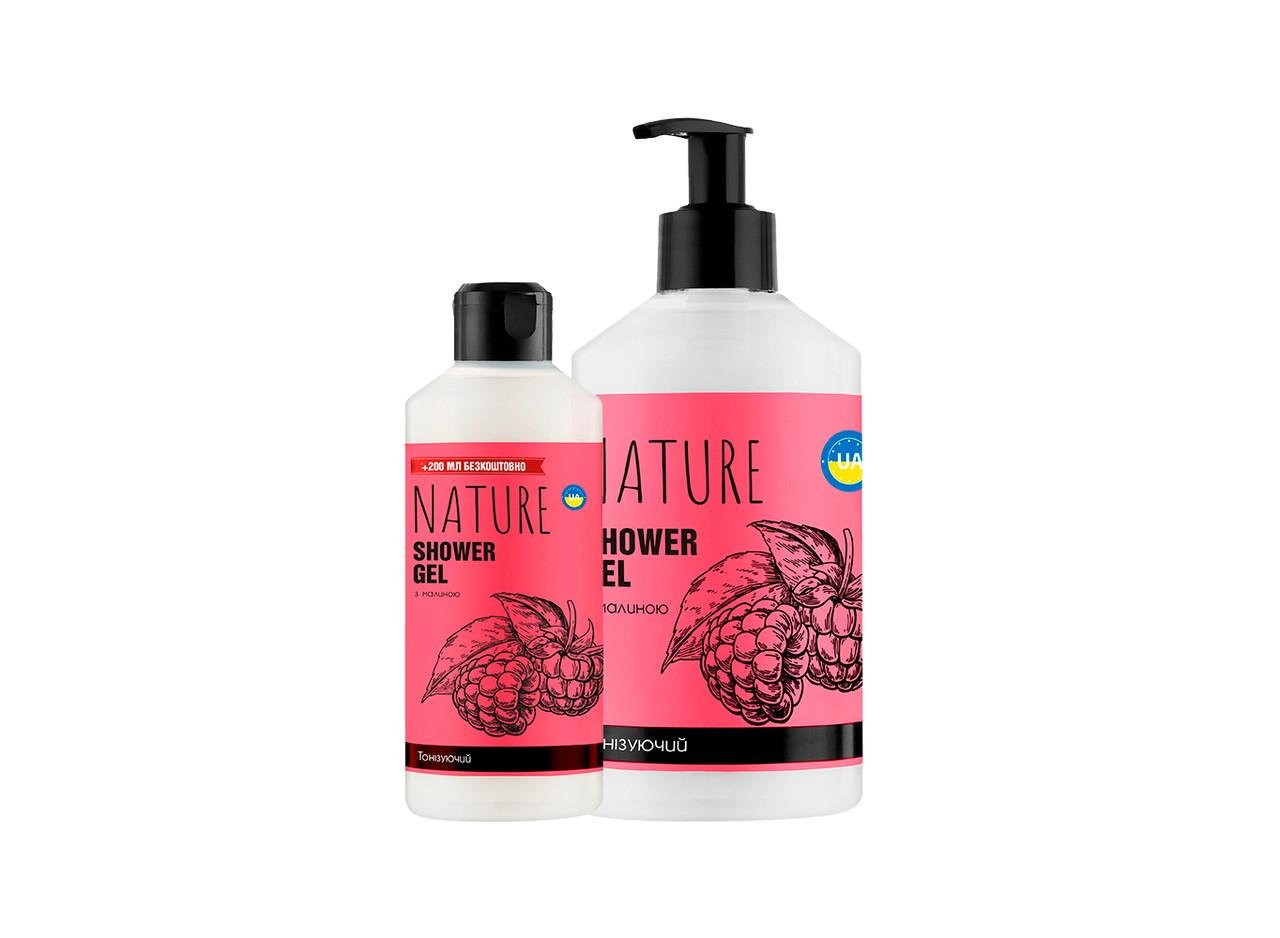 Гель для душа Nature тонизирующий с малиной 900 мл