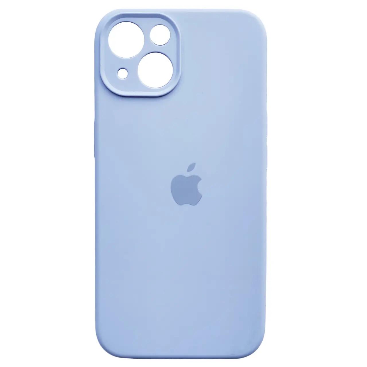 Силиконовый Чехол Накладка Закрытая Камера Silicone Case Full Camera Для iPhone 13 Lilac Cream