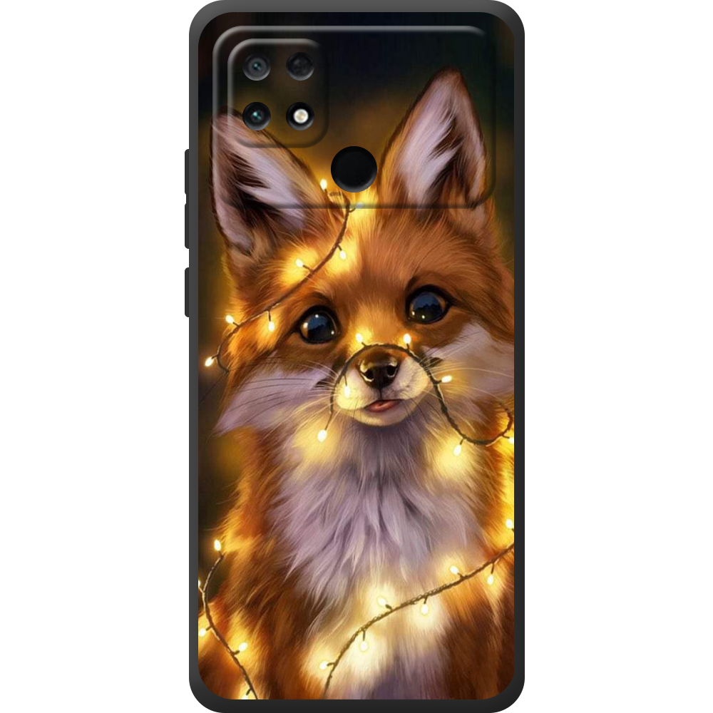 Чохол BoxFace Poco С40 Різдвяна Лисичка Чорний силікон (44597-up2399-44611)