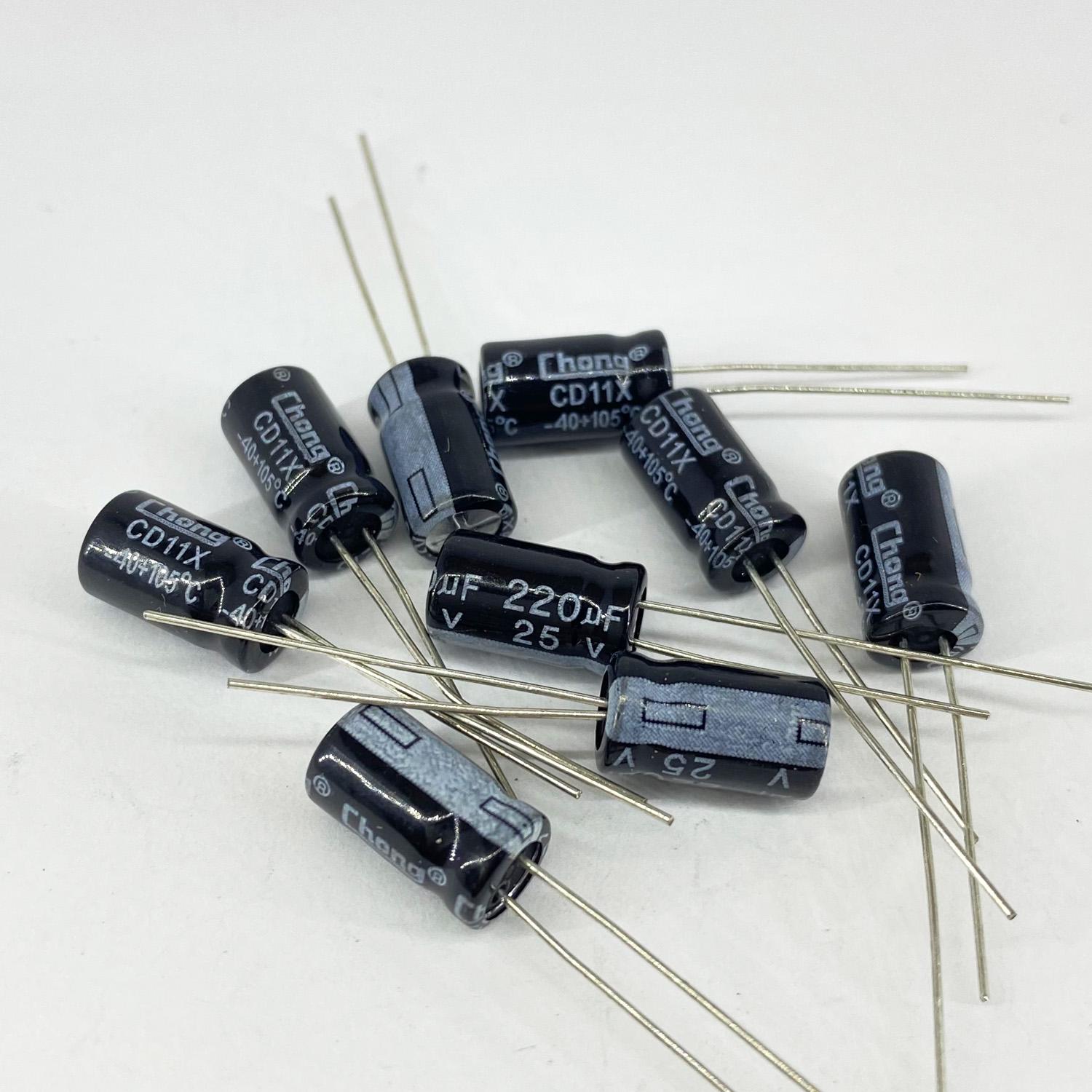 Электролитические конденсаторы ChongX 220 мкф 25V 6x11 мм 105 °C (5422)