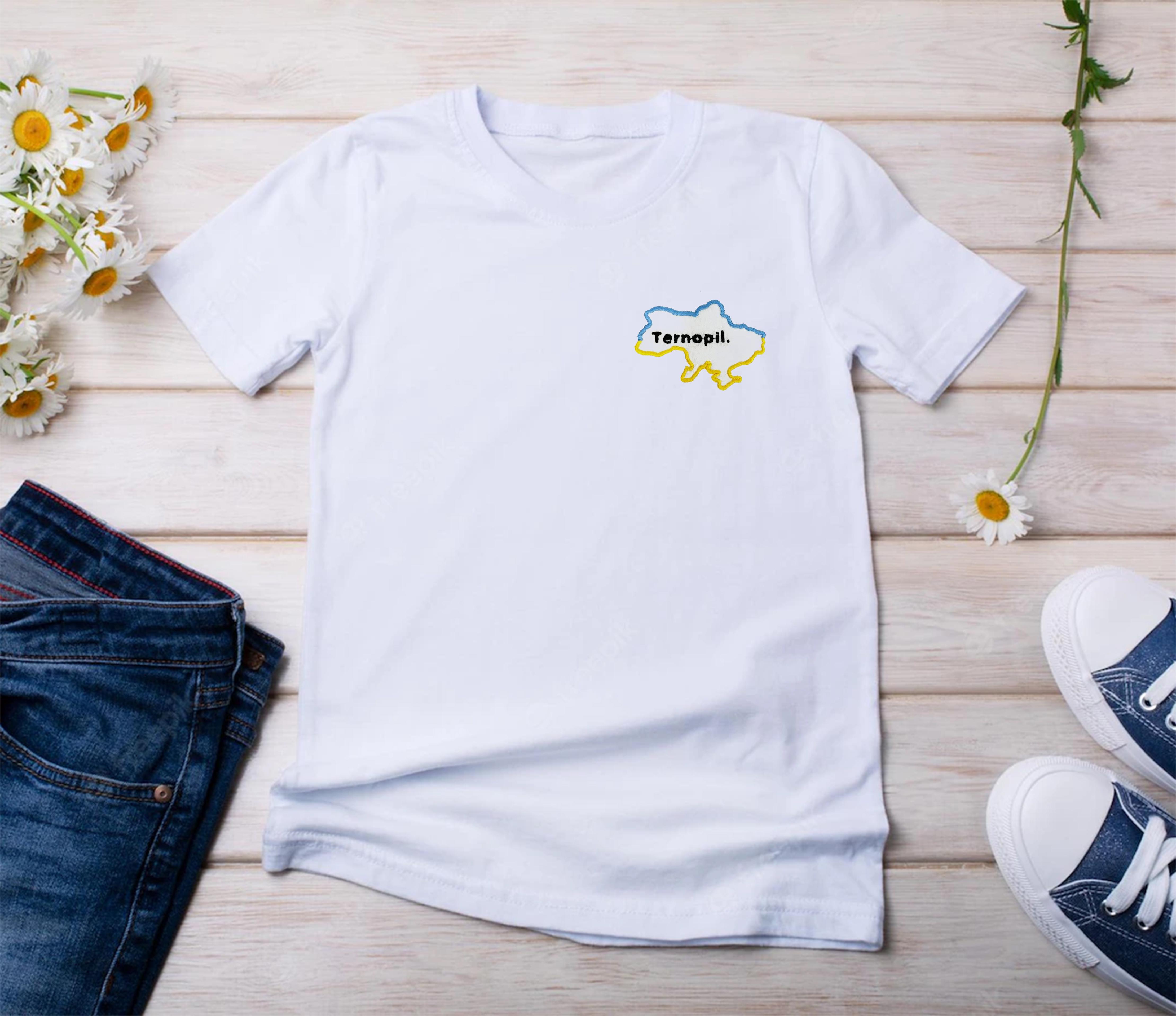 Футболка Stedman з вишивкою "Україна, Ваше місто" XXL Білий (19373342)