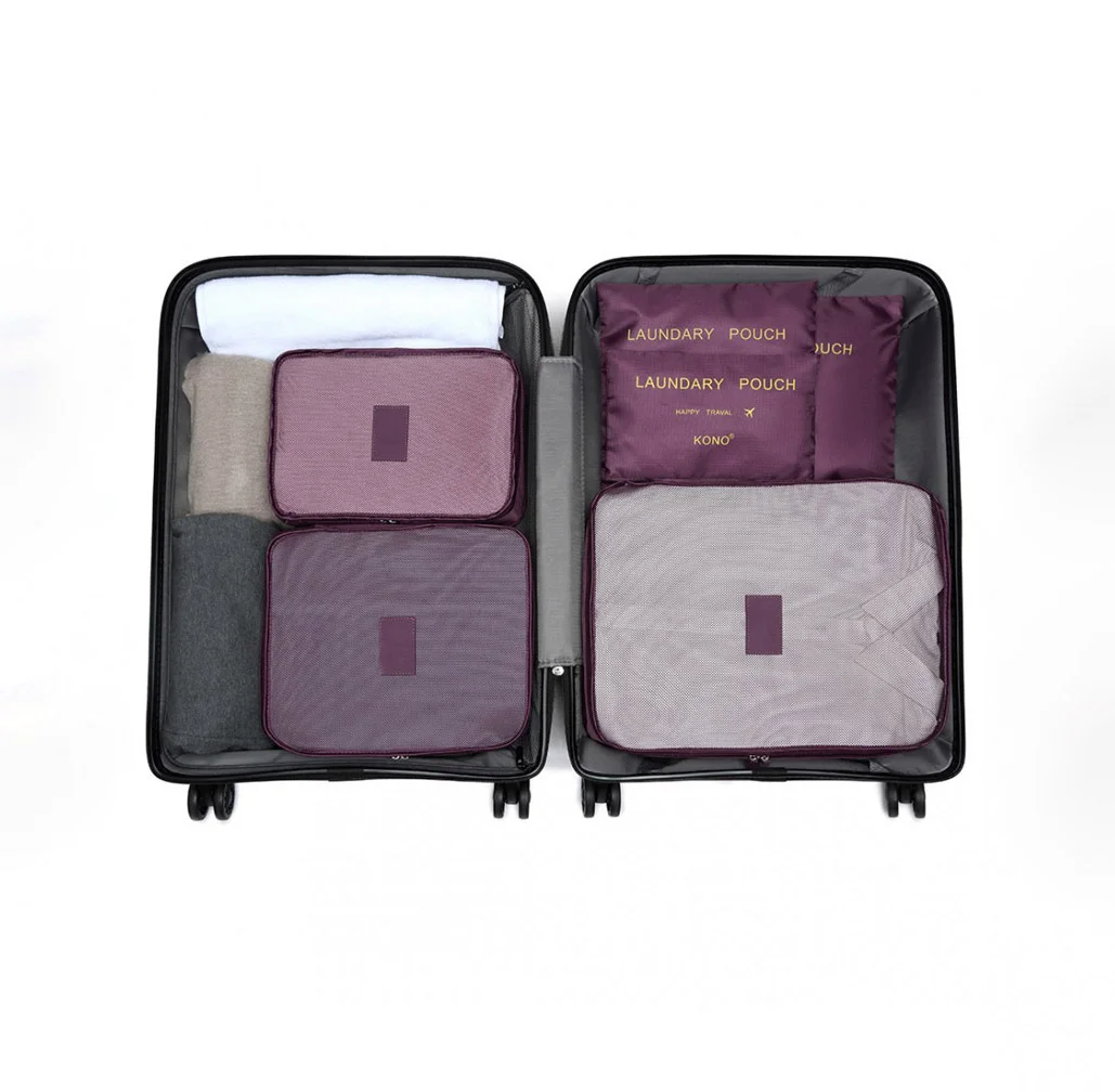 Набір органайзерів дорожніх 6 шт. Бордовий (29433512) - фото 3 Набір органайзерів дорожніх 6 шт. Бордовий (29433512) - фото 3