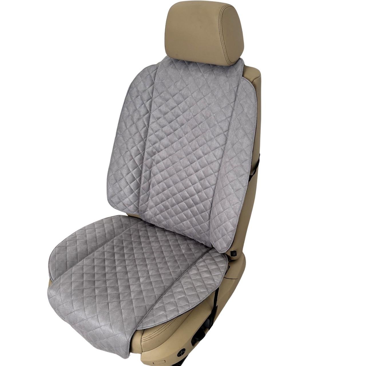 Чехол-накидка на переднее сиденье авто из алькантары Runa широкая Серый (352-1-N) Чехол-накидка на переднее сиденье авто из алькантары Runa широкая Серый (352-1-N)