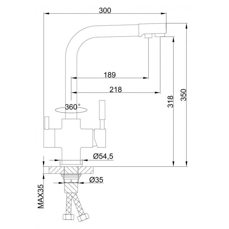 Смеситель для кухни Frap F4352-4 на две воды (1036128) - фото 2 Смеситель для кухни Frap F4352-4 на две воды (1036128) - фото 2