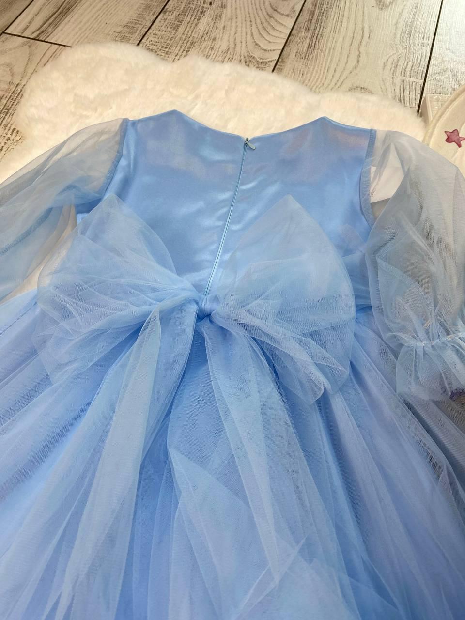 Платье праздничное для девочки 116 см Голубой (2229152300) - фото 5
