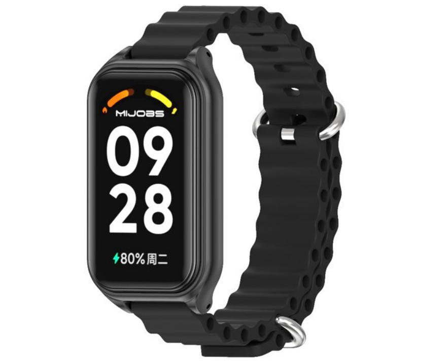 Ремешок силиконовый Mijobs Ocean для фитнес браслета Xiaomi Redmi Smart Band 2 Black (1814840118)