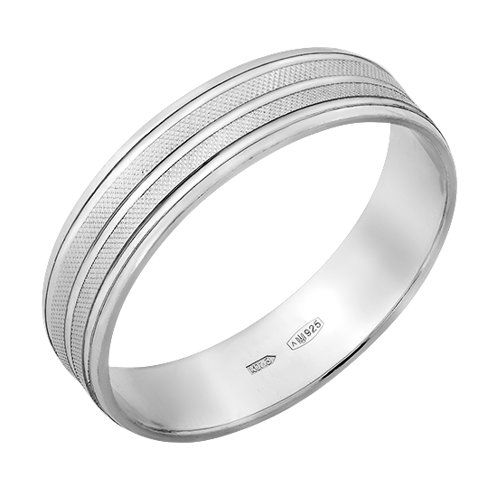 Обручка срібна з паралельними смужками р. 18