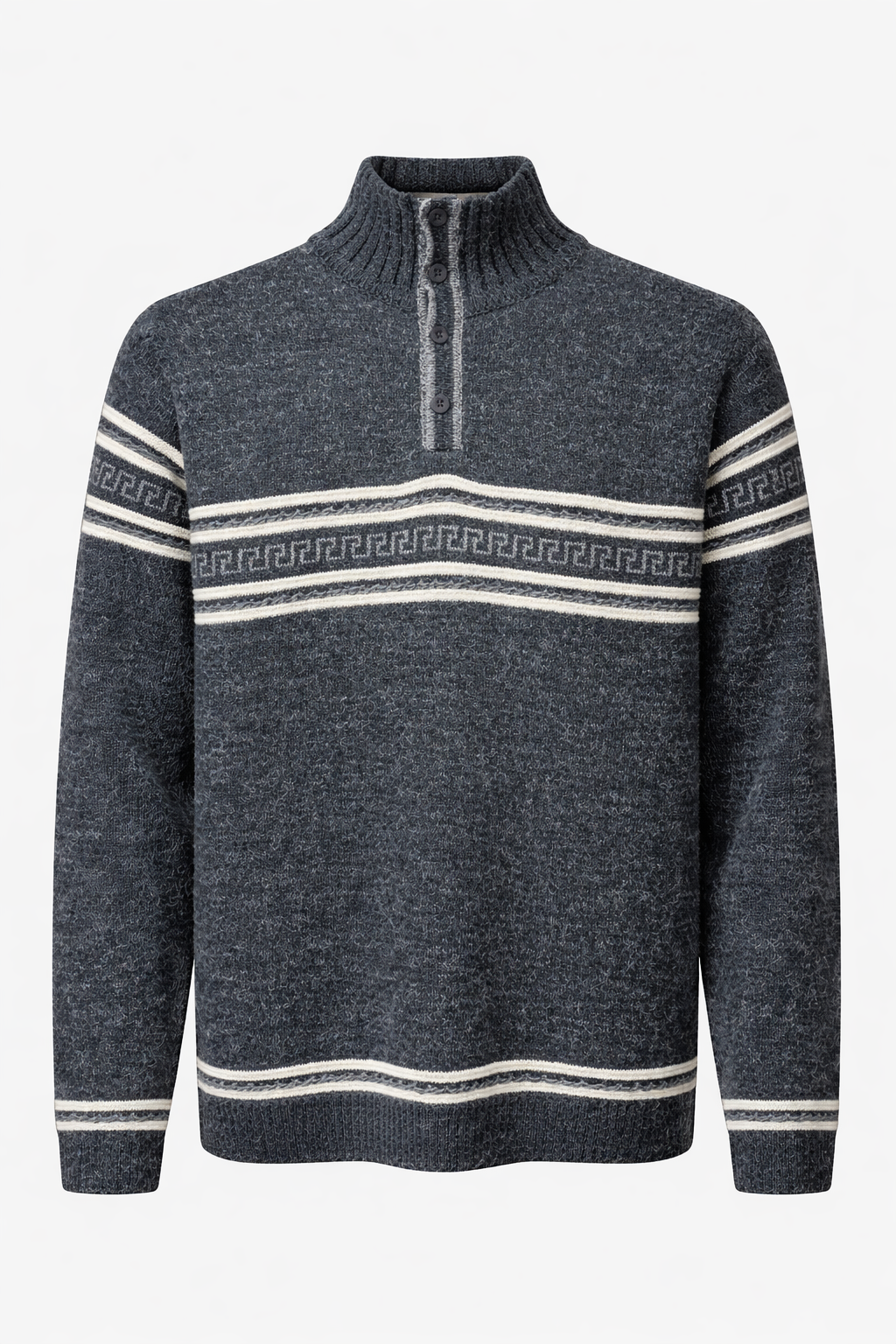 Свитер мужской с воротником-стойкой и короткой молнией L Темно-серый 26127452 (beafc2a0)