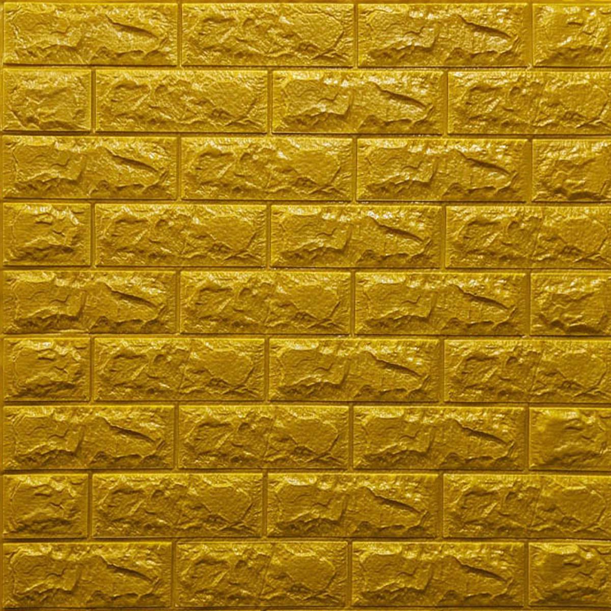 3D-панель Кирпич на самоклеющейся основе 700х770х7 мм Золотой (SW-00000052)
