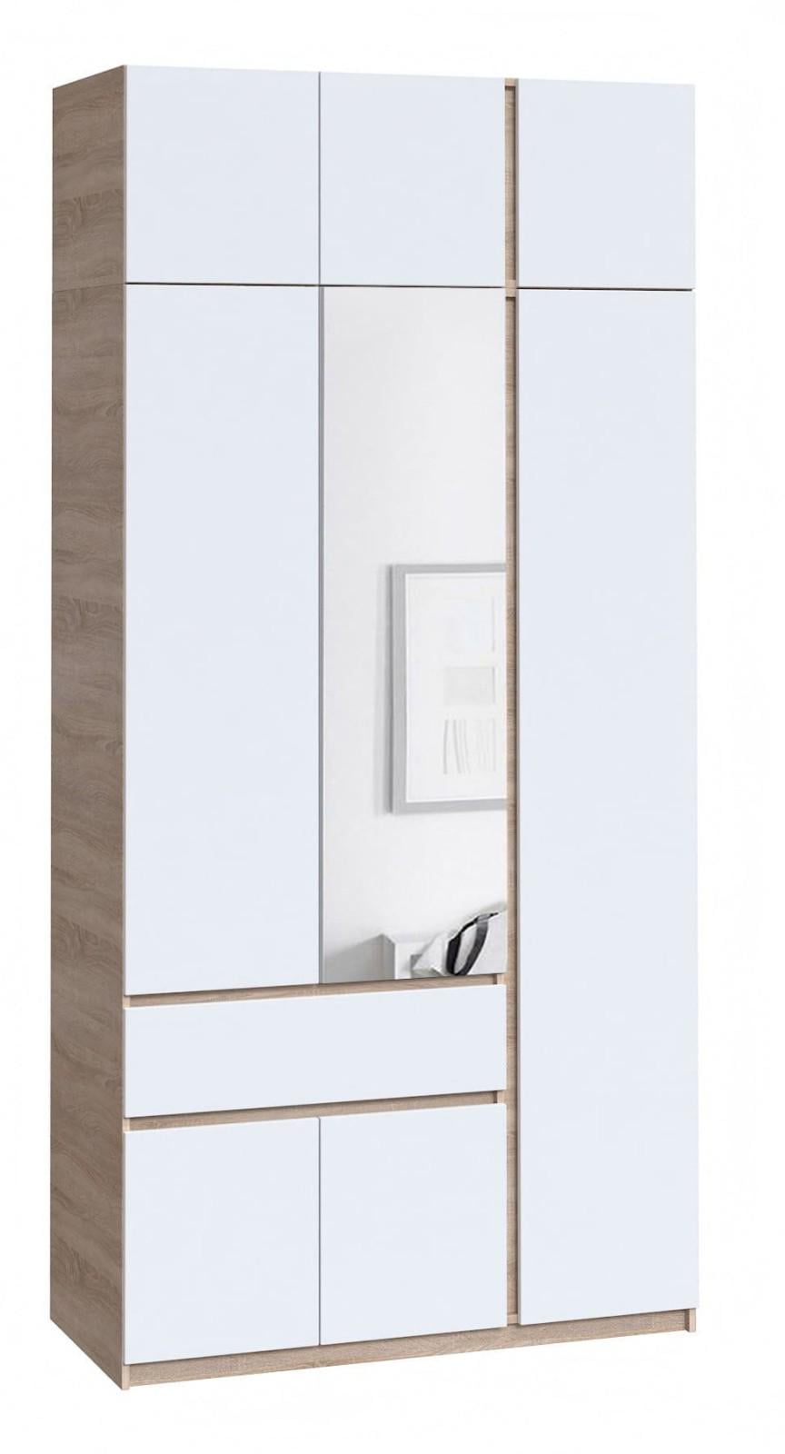 Шкаф с антресолью Мастер Форм Брайт правосторонний 1221х520х2400 мм Дуб сонома/Белый (30678)