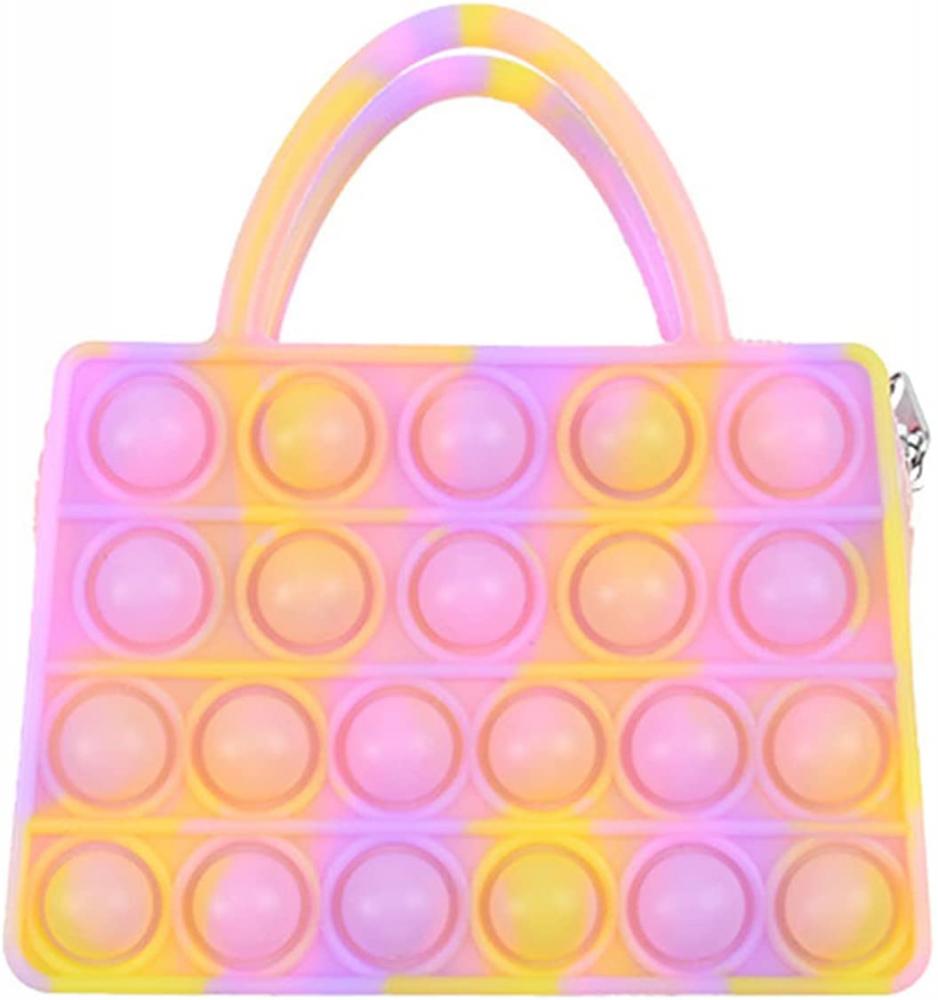 Сумочка-гаманець антистрес Pop It 10 см Розово-желтый (22160)