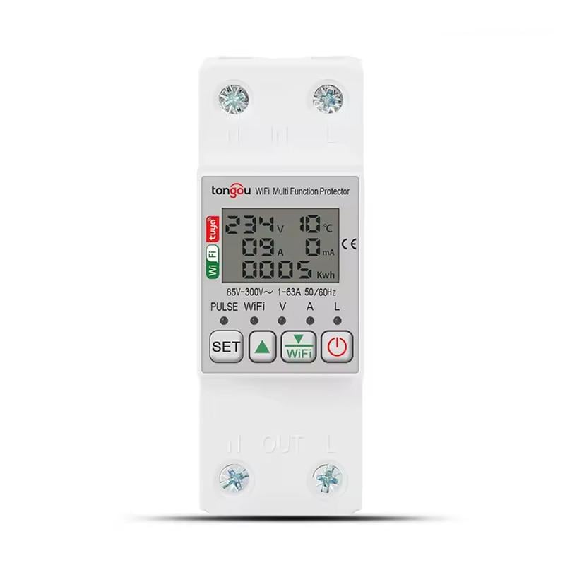 Умное WiFi реле Tongou с полной защитой/счетчиками/таймером 1P+N 63A 230V Smart Life/Tuya (TO-Q-SM263JWT)