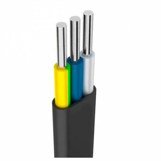 Кабель алюминиевый плоский Укркабель АВВГ-П 3х2,5 мм2 Черный (28366100) Кабель алюминиевый плоский Укркабель АВВГ-П 3х2,5 мм2 Черный (28366100)