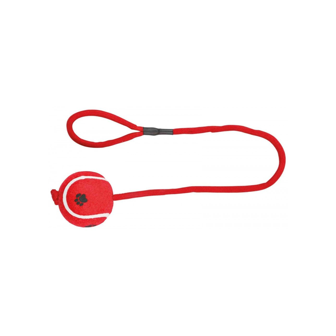 Игрушка для собак Trixie Мяч теннисный на веревке с ручкой 50 см d 6 см Красный (4011905034799)
