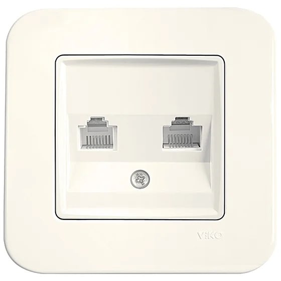 Розетка компьютерная+TF VIKO Rollina Крем (221776)