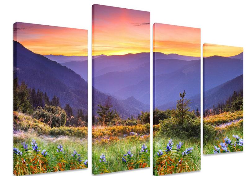 Модульная картина KIL Art Сиреневые дали на холсте из четырех частей 129x90 см (M4_L_458)