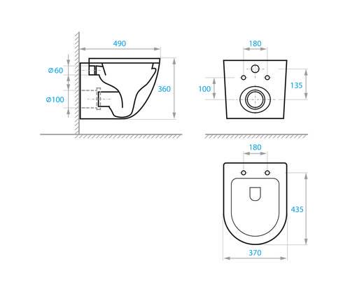 Комплект подвесного унитаза с крышкой Koller Pool Round Smart Tornado 3.0 и инсталляции Koller Pool с клавишей 3в1/гигиенический душ Qtap Черный матовый (RN-0490-RQ3/KP-112-001/KP-226-017/QTINSVARBСRV00440001) - фото 9