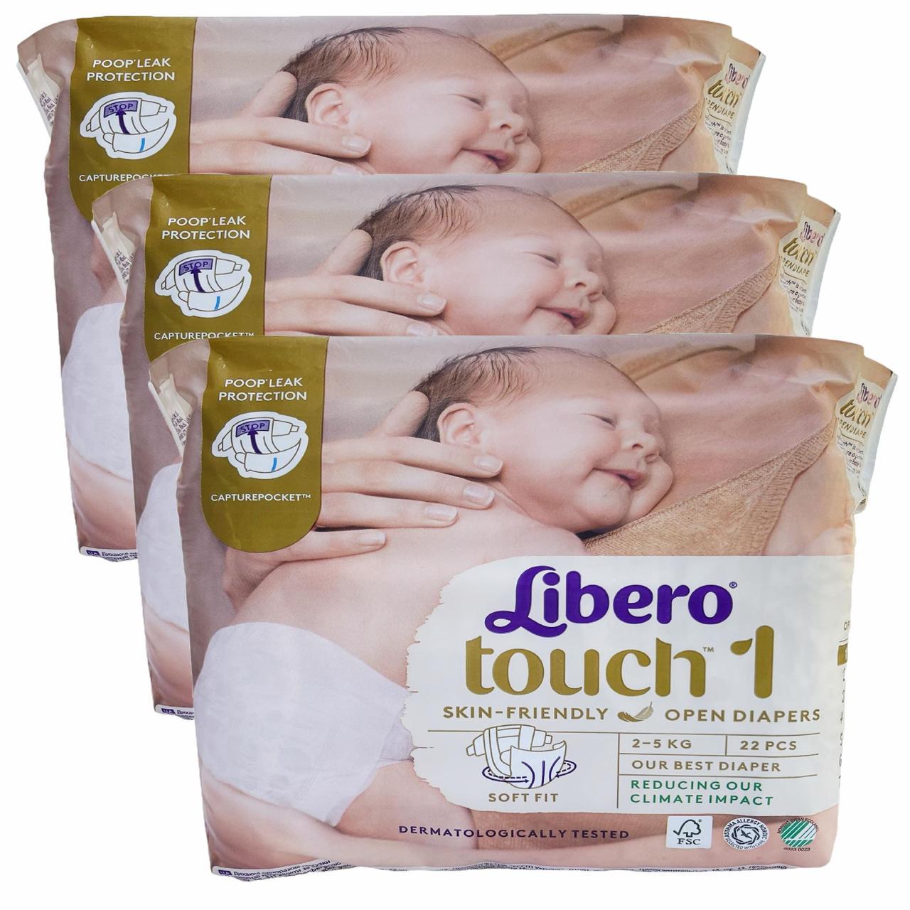 Підгузки Libero Touch 1 2-5 кг 66 шт. (2740681678) - фото 1 Підгузки Libero Touch 1 2-5 кг 66 шт. (2740681678) - фото 1