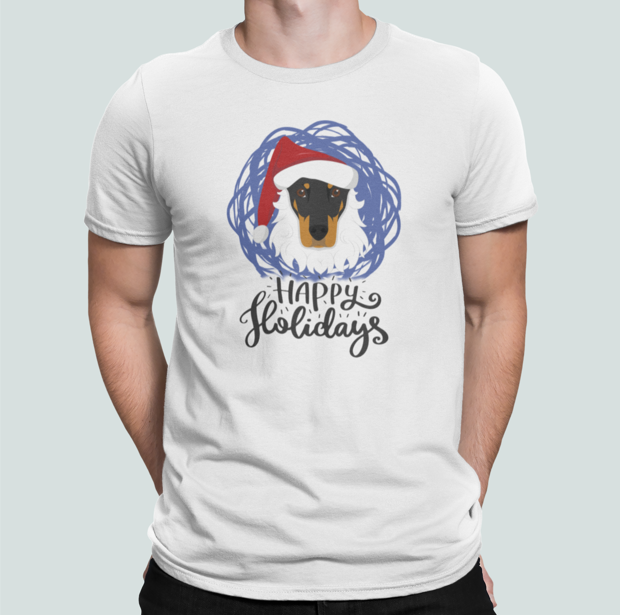 Футболка чоловіча новорічна Stedman з принтом Доберман XL Білий (НГ50-10)