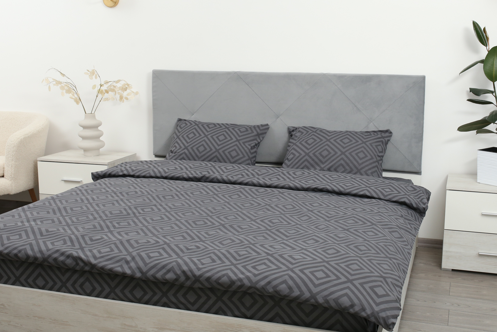 Комплект постельного белья евро Amore Glux-127 бязь Графитовый (KPB-Ae-Glux-127graphite(50x70)_) - фото 2 Комплект постельного белья евро Amore Glux-127 бязь Графитовый (KPB-Ae-Glux-127graphite(50x70)_) - фото 2