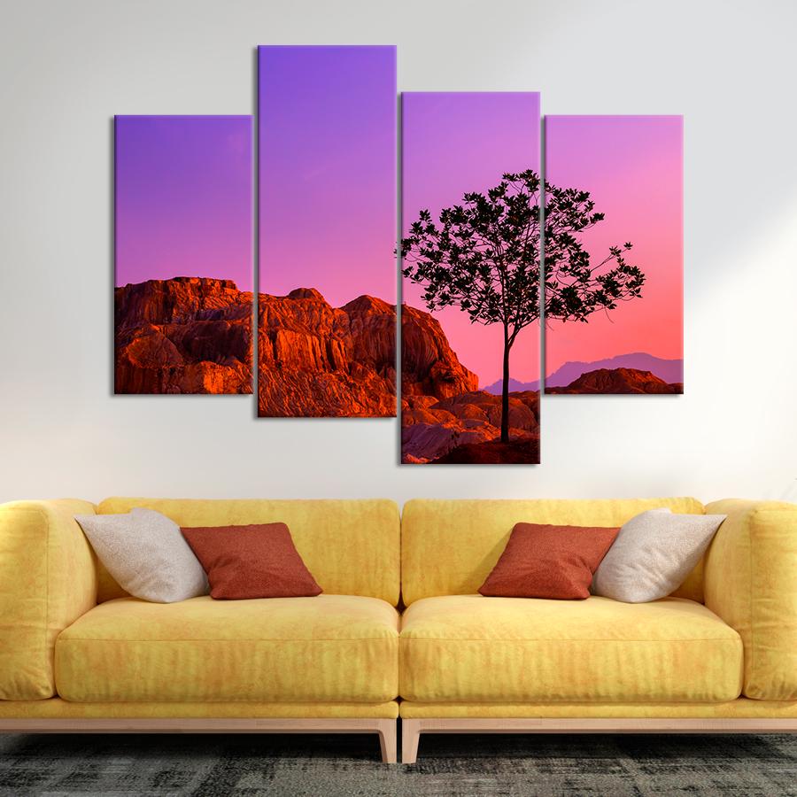 Картина природа Восход солнца над горами 129x90 см (A1078-4)