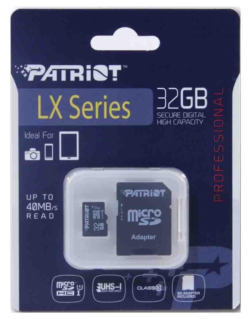 Карта пам'яті Patriot LX Series microSDHC 32 GB Class10 (PSF32GMCSDHC10)