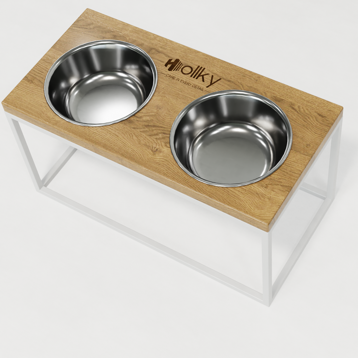 Миски на подставке для средних и больших собак Hollky Base L 2х0,95 л (BL-422120-WHNT) - фото 6