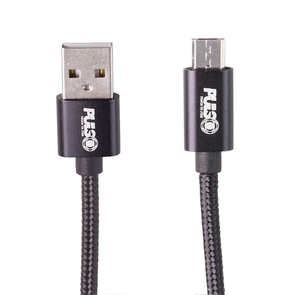 Кабель PULSO USB - Micro USB 3 А 1 м Black (CC-1801M BK)