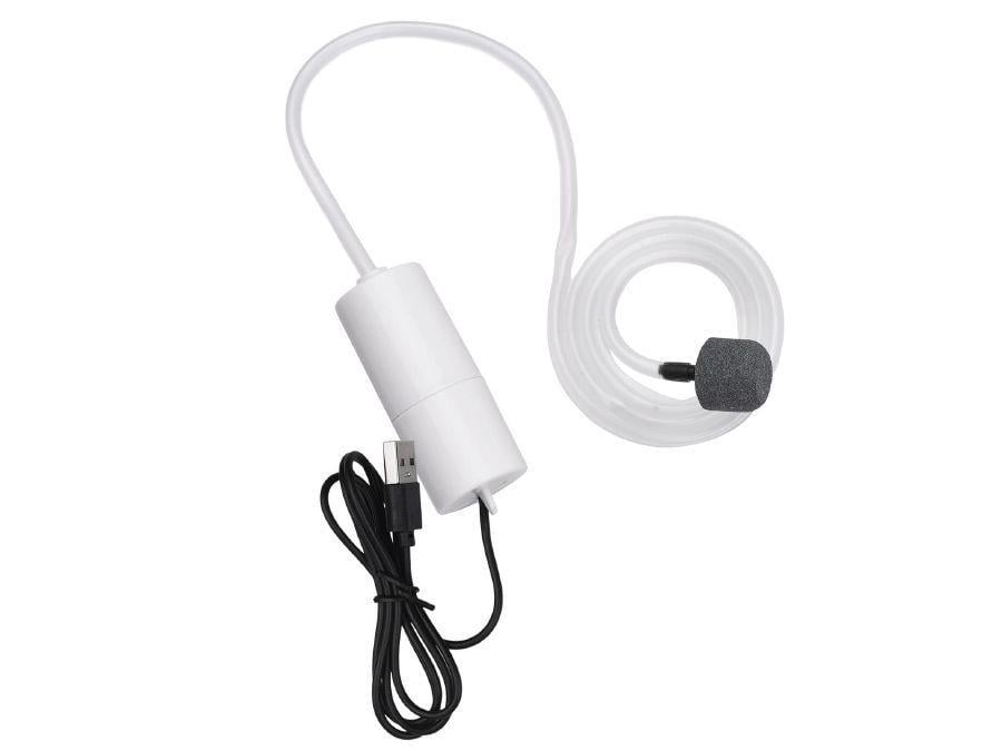 Компресор міні акваріумний одноканальний Aqua-Tech White Mini USB Pump до 70 л (AT-WMUP)