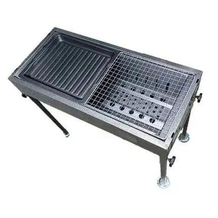Мангал для барбекю и гриля портативный складной BBQ Grill TL-670 с решеткой и телескопическими ножками 70х31х65 см Черный