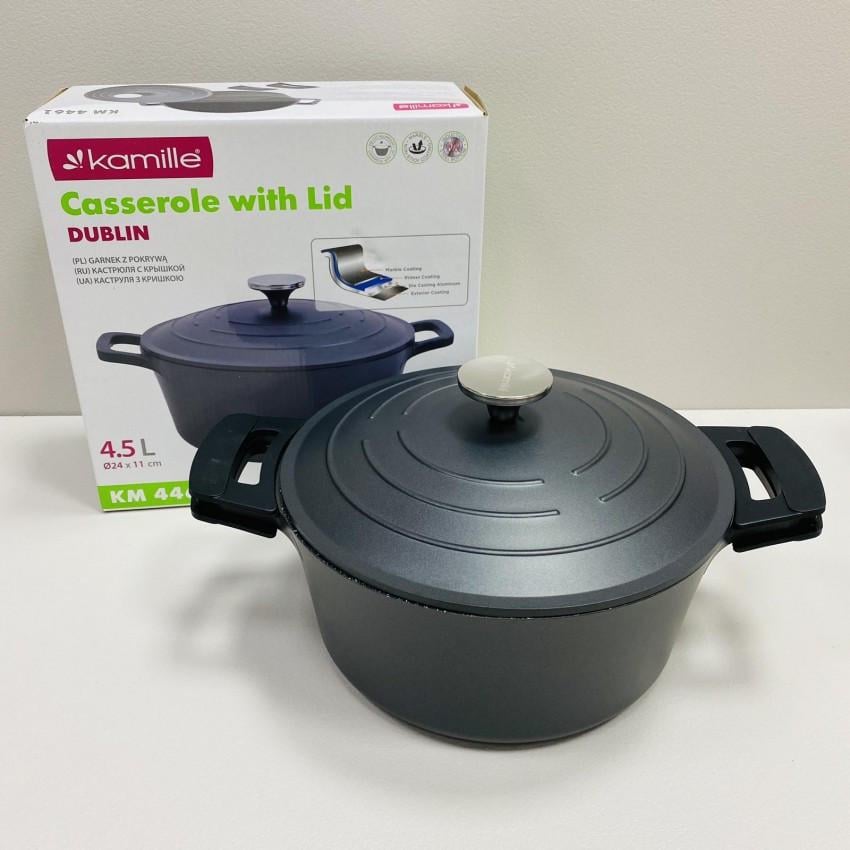 Кастрюля с крышкой Kamille KM-4461 из литого алюминия 4,5 л 24х11,5 см (2252619295)