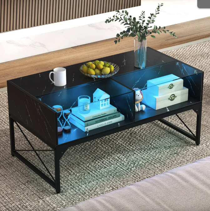 Журнальный стол Costway Moderne с подсветкой Черный (4731) - фото 2 Журнальный стол Costway Moderne с подсветкой Черный (4731) - фото 2