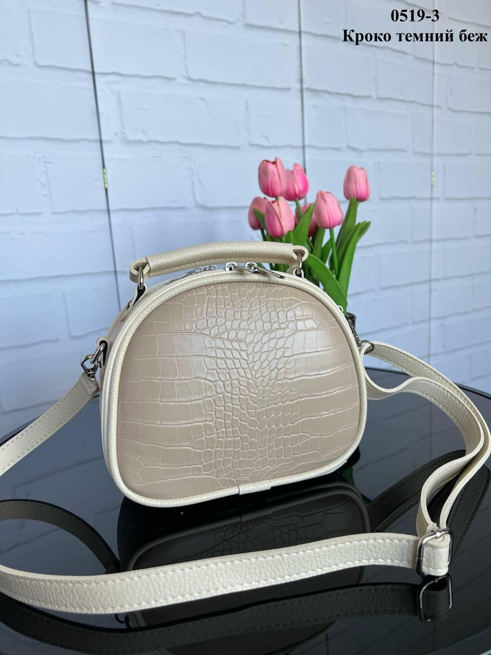 Сумка женская кросс-боди из экокожи с принтом 22х17х9 см Темно-бежевый (2683574712) - фото 2 Сумка женская кросс-боди из экокожи с принтом 22х17х9 см Темно-бежевый (2683574712) - фото 2