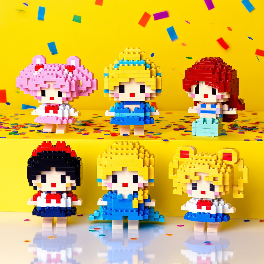 Конструктор Набор принцесс BRICKS Эльза Ледяное сердце Белоснежка Ариэль Русалочка Золушка Сейлор Мун Чибиуса 1074 детали 6 шт. - фото 2