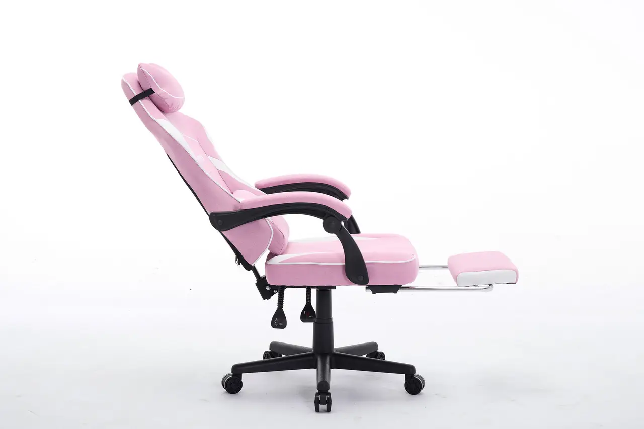 Крісло комп'ютерне Deus ED09 текстиль з підставкою для ніг Рожево-білий (2976) - фото 5 Крісло комп'ютерне Deus ED09 текстиль з підставкою для ніг Рожево-білий (2976) - фото 5