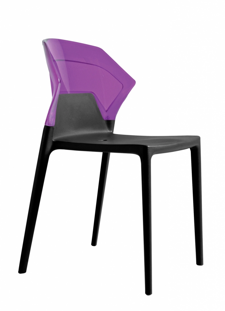 Стул Litolan Papatya Ego-S Черное сидение Прозрачно-фиолетовый (DR002002)