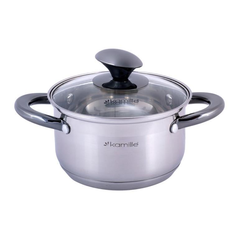 Кастрюля Kamille KM-4921 нержавеющая сталь 2 л Серый (1739799656)