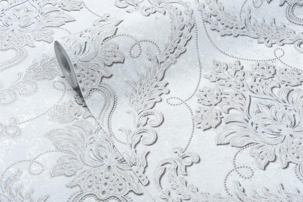 Обои флизелиновые Vinil Эвери ДХV-1593 Декор вспененный винил LS 1,06х10,05 м Серо-бежевый