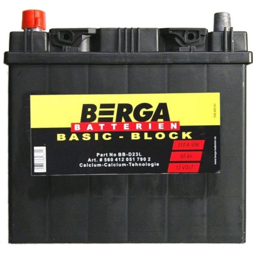 Акумулятор автомобільний Berga Basic Block 6СТ-60Ah Аз ASIA 510A EN 560413051