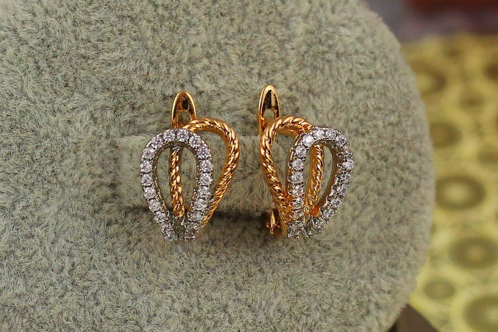 Серьги Xuping Jewelry две петли с родием 1,4 см Золотистый (1946627399)