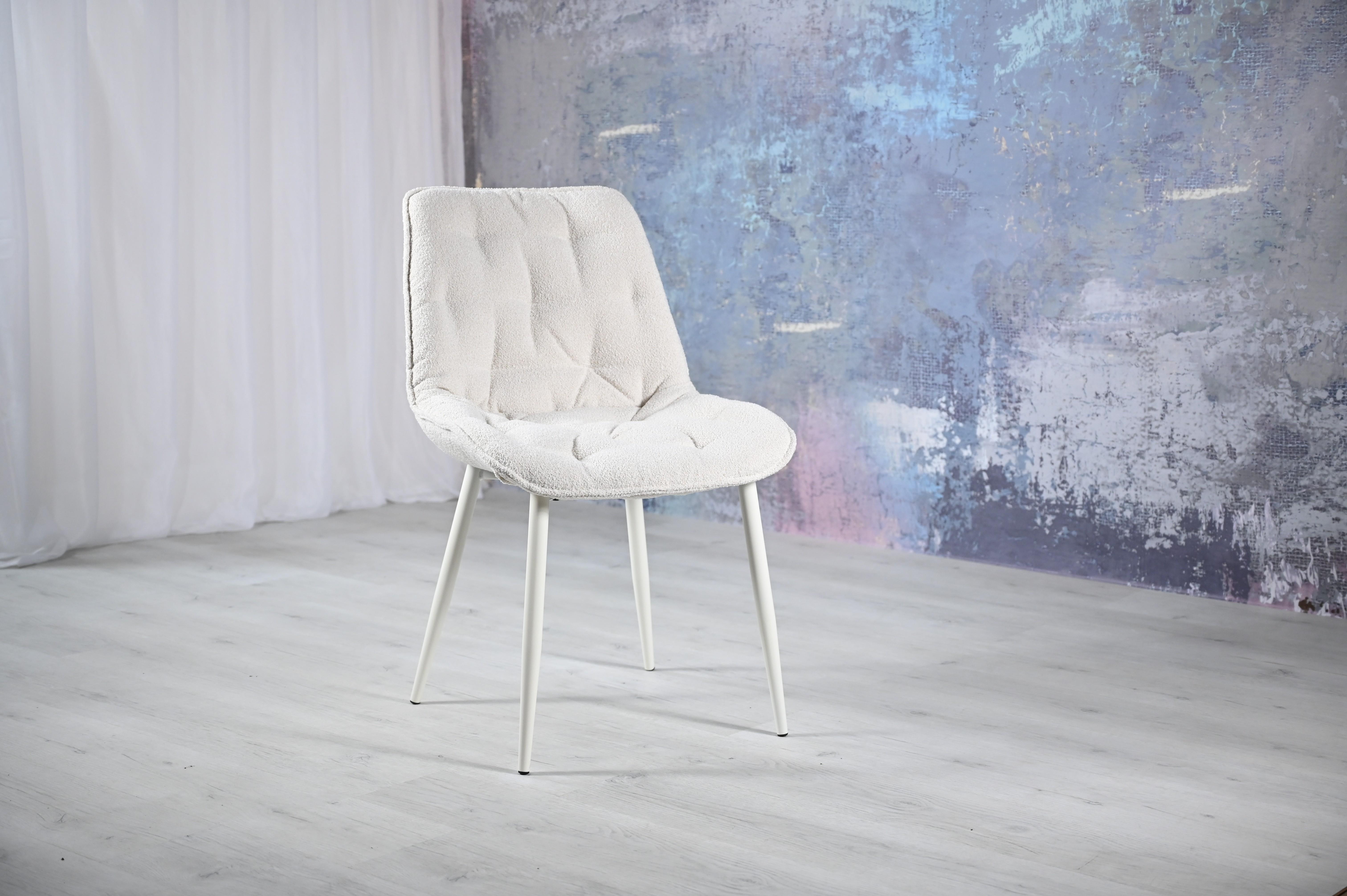 Стул обеденный Vetro M-78 ткань букле ноги метал 82x52x56 см 45x40 см Айвори (23506000)