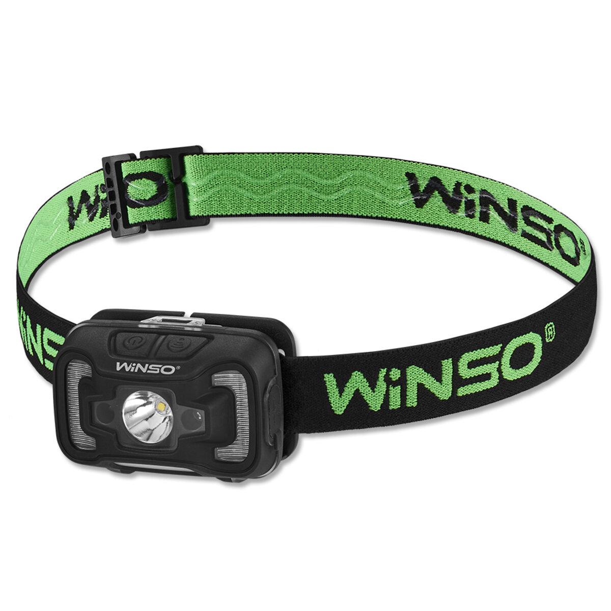 Ліхтар налобний Winso 330 Lm/5 W CREE XTE+COB 1800mAh з сенсором Біло-червоний